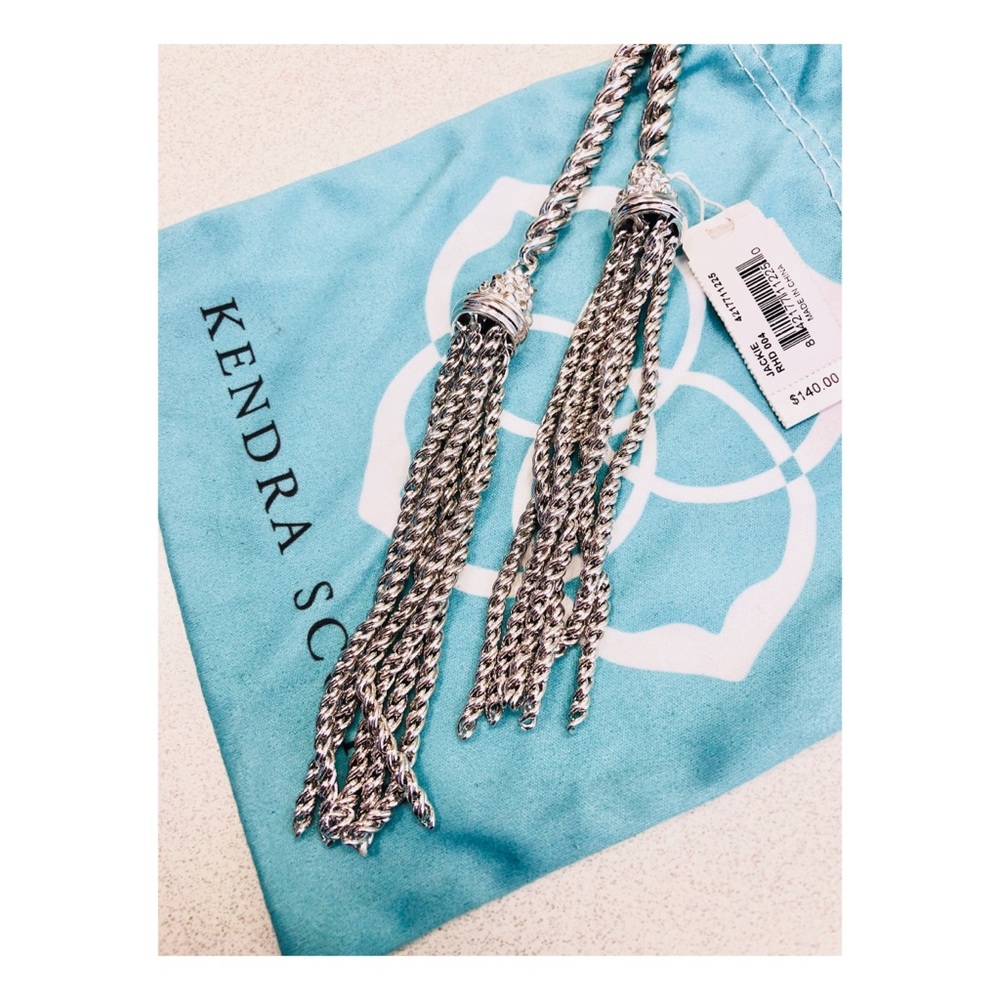 NWT Kendra Scott Jackie silver tassel necklace